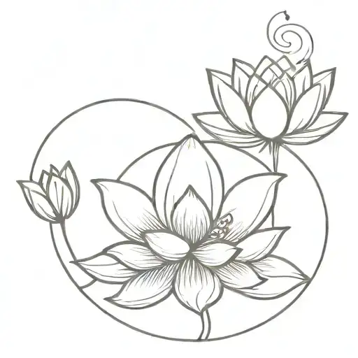 vietnamese conical hat with lotus flowers blooming tattoo design idea