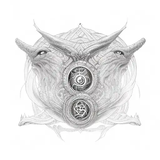 Elden Ring runes as sleeve tattoo design idea