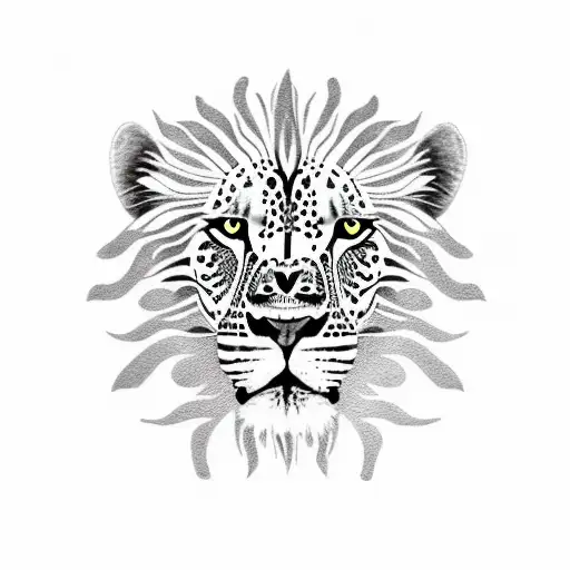 lion, leopard, zebra, girraffe tattoo design idea