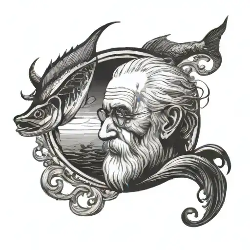 OLD MAN AND THE SEA tattoo design idea