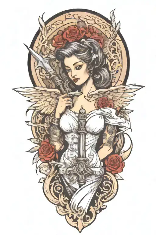 add a hammer crossed tattoo design idea