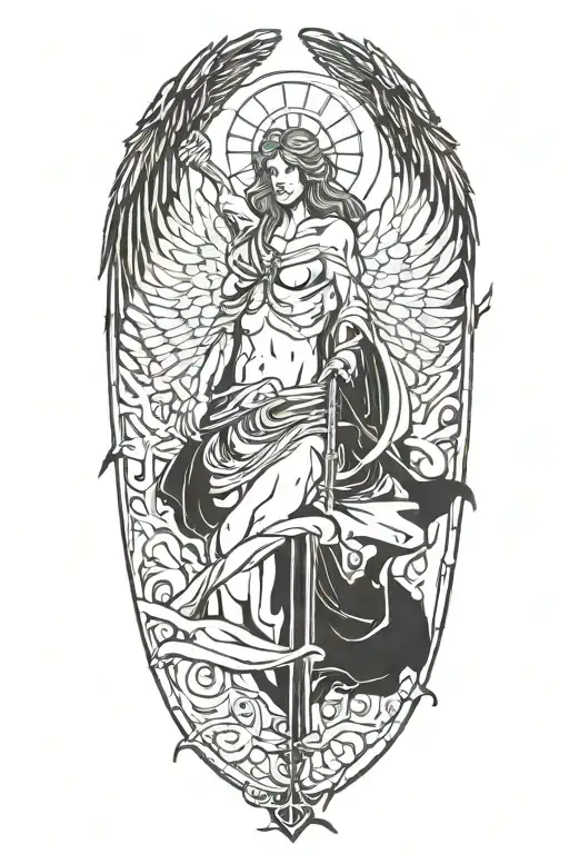 god angel death tattoo design idea