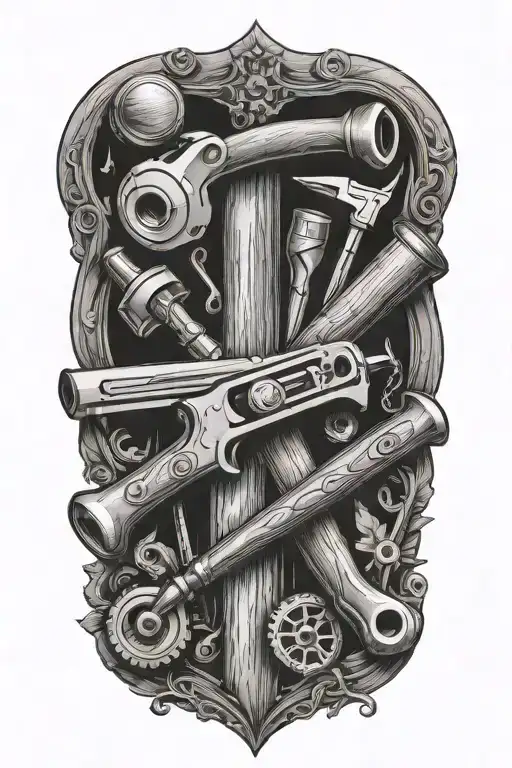 woodwork tools tattoo design idea
