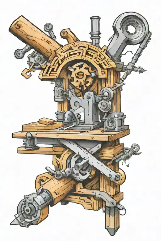 Woodworking tools forming tattoo design idea