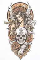 add a hammer crossed tattoo design idea