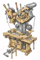 Woodworking tools forming tattoo design idea