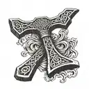 mjolnir hammer tattoo design idea