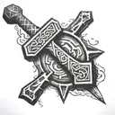mjolnir hammer tattoo design idea