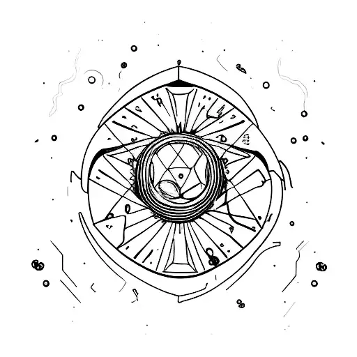 Pendulum casting a dark shadow against a silloute of a person tattoo design idea