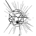 Pendulum casting a dark shadow against a silloute of a person tattoo design idea