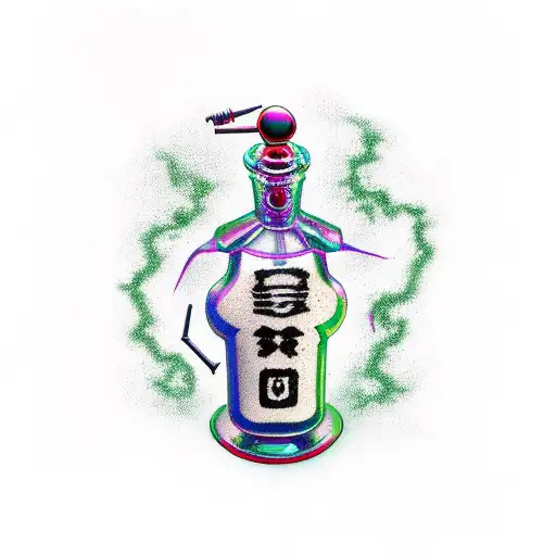 green Poison bottle tattoo design idea