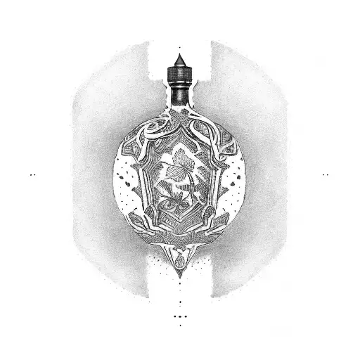 green Poison bottle tattoo design idea