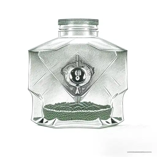 green Poison bottle tattoo design idea