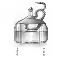 green Poison bottle tattoo design idea