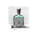 green Poison bottle tattoo design idea