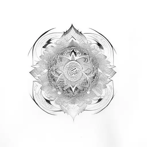 Mystic with  Bodhisattva symbol tattoo design idea