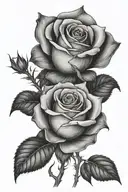 rose with the name Hendrick Carter tattoo design idea