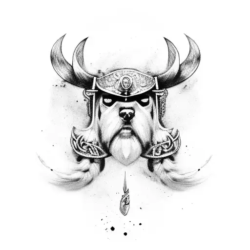 viking fudog tattoo design idea