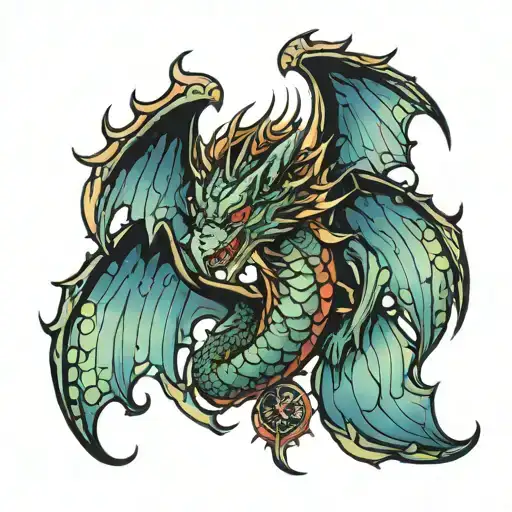 Dragon scale to Wing Demon Wing tattoo design idea