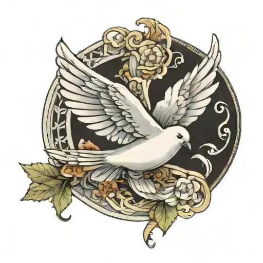 dove flying tattoo design idea