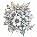 Can you design a tattoo that combines the birth flowers of January March April September October November and December i tattoo design idea