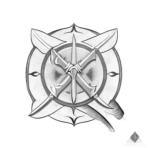 Medieval sword tattoo design idea