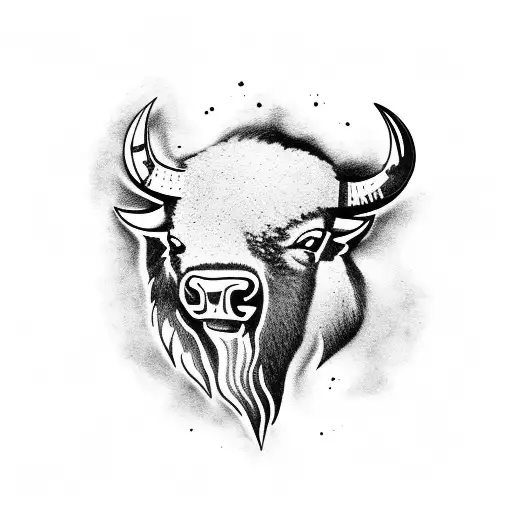 bison tattoo design idea