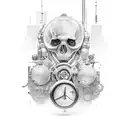 who dares wins, everything pass with time, medicine, infinity power and inteligence tattoo design idea