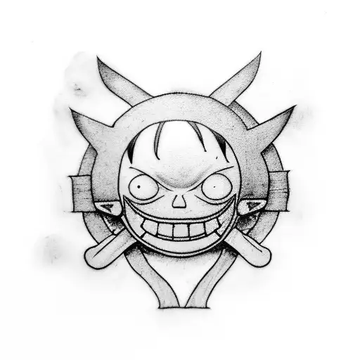 one piece luffy y ace de niños  tattoo design idea