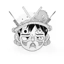 luffy y ACE de niños  tattoo design idea