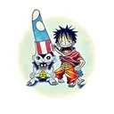 luffy y ACE de niños  tattoo design idea