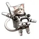 Cat In Space With Astronaut Suit tattoo design idea