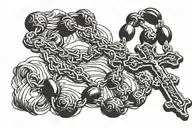 rosary with movement tattoo design idea