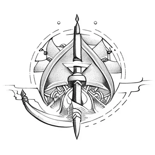 Viking Long Ship tattoo design idea