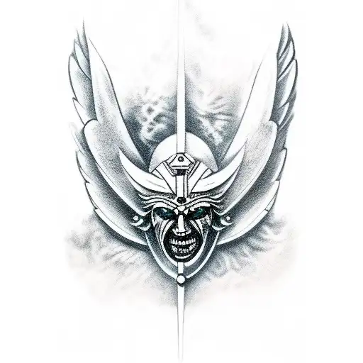 warrior outline st michael tattoo design idea