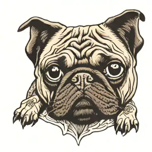 pug dog tattoo design idea