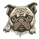 pug dog tattoo design idea