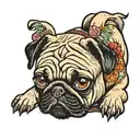 pug dog tattoo design idea