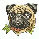 pug dog tattoo design idea