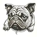 pug dog tattoo design idea
