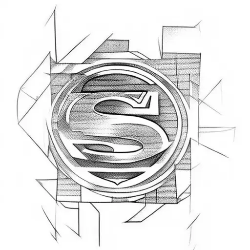 superman logo cubism tattoo design idea