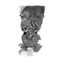 a group of animals with a compass in the middle tattoo design idea