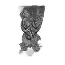 a group of animals with a compass in the middle tattoo design idea