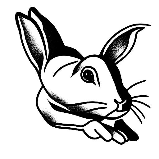 rabbit running tattoo design idea