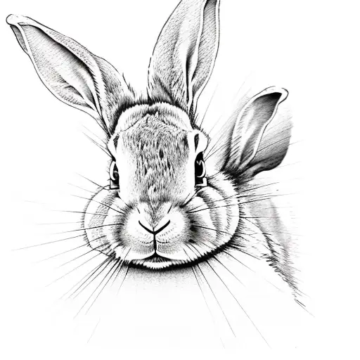 rabbit running tattoo design idea