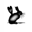 rabbit running tattoo design idea