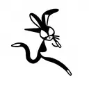 rabbit running tattoo design idea