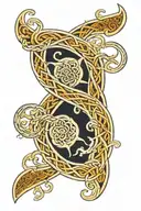 A Celtic knotwork design incorporating elements of the sea such as waves and seashells tattoo design idea