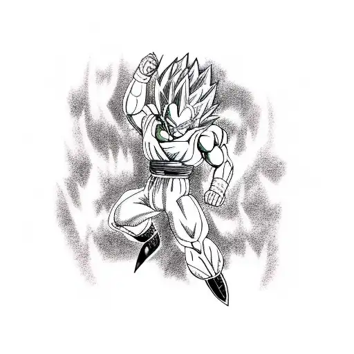 dragon ball vegeta suicide scene tattoo design idea