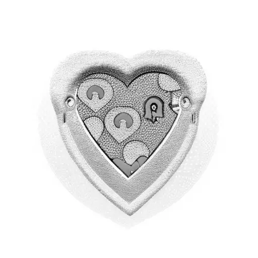 A colorful and whimsical heart-shaped lock with a keyhole, symbolizing the eternal love for your husband tattoo design idea